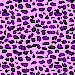 Hot Pink leopard skin seamless pattern on blush background  with dots . great for  fabric, textile and fashion print. Surface pattern design 