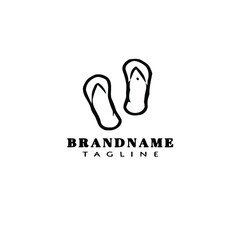 flip flop shoe logo icon design template vector illustration