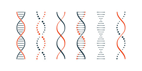 DNA icons set simple illustration