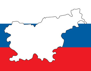 Slovenia Color flag map. Vector illustration of national symbol. Graphic design of patriotic element