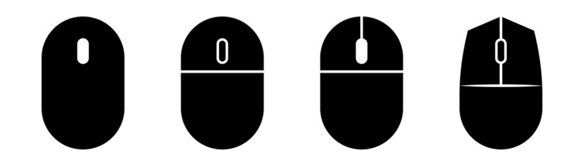 Computer mouse icons. Cursor pointer in black. Mouse pictogram. Navigation pointer