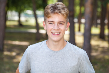 Close up portrait of a young blonde guy
