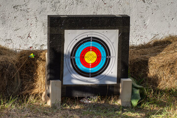 Color target for archery in Bistrita, Romania, August, 2021