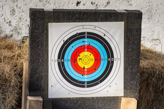 Color target for archery in Bistrita, Romania, August, 2021