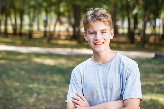 Close up portrait of a young blonde guy