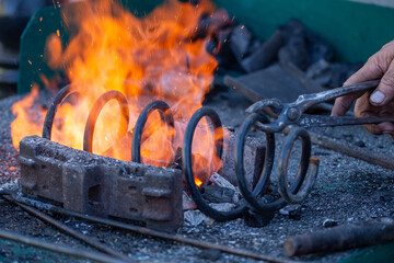 Car Coil Spring in fire , Bistrita, Romania ,august 2021,