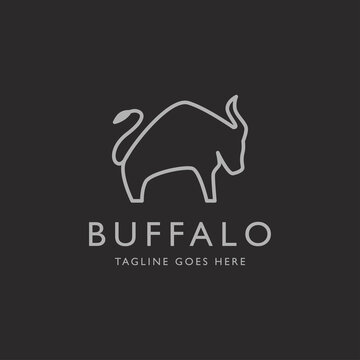 buffalo logo, abstract bull head logo vector inspiration