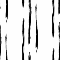 Vector Brush Seamless Pattern Grange Minimalist Geometric Design in Black Color. Modern Grung Collage Background for kids fabric and textile