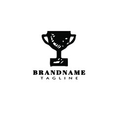 cute trophy logo icon vector illustration