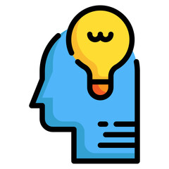 bulb learning knowledge filled outline icon