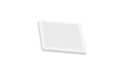 Blank white rhombus embroidered patch mockup, side view