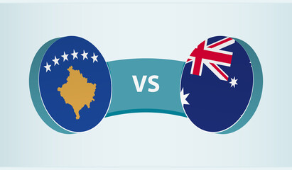 Kosovo versus Australia, team sports competition concept.