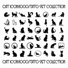 Cat Icon Logo Tato Set Colection