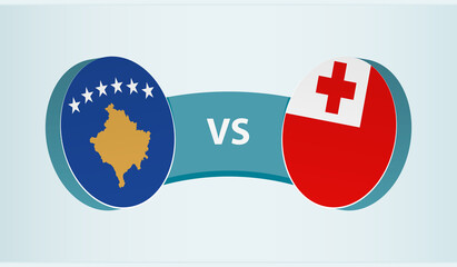 Kosovo versus Tonga, team sports competition concept.