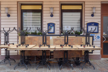  wegen corona-krise geschlossenes restaurant