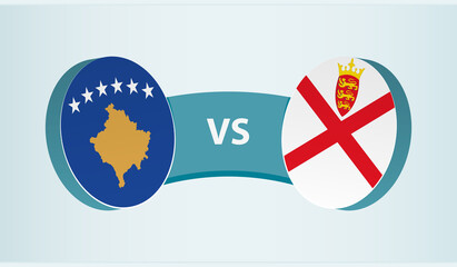 Kosovo versus Jersey, team sports competition concept.