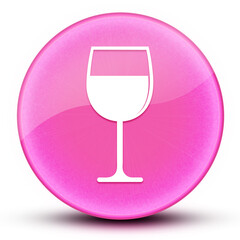 Wine glass eyeball glossy elegant pink round button abstract