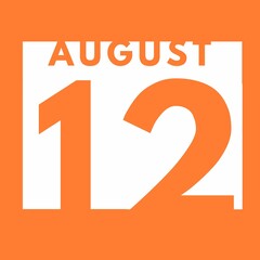 August 12 . flat modern daily calendar icon .date ,day, month .calendar for the month of August