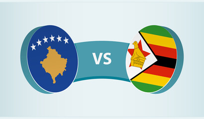 Kosovo versus Zimbabwe, team sports competition concept.