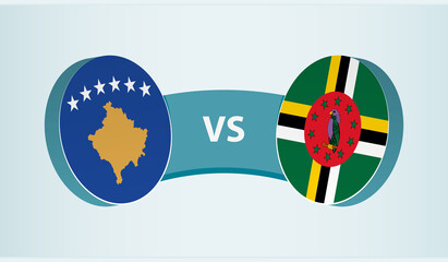 Kosovo versus Dominica, team sports competition concept.
