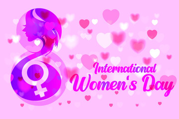 Creative 8 March logo vector design icon with international women's day.-Vector illustration.