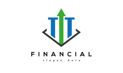 Letters TT Financial arrow  Accounting and  Marketing Logo