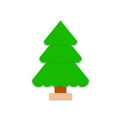 Green tree, Christmas tree vector icon