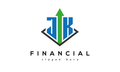 Letters JK Financial arrow  Accounting and  Marketing Logo