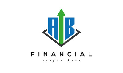 Letters AB Financial arrow  Accounting and  Marketing Logo