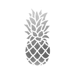 Silver Pineapple Shape - Vector Symbol