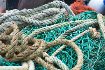 Fishing rope and net. 