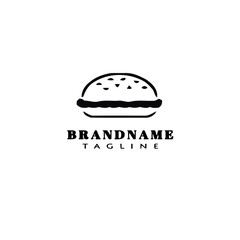 burger cartoon logo icon design template black isolated vector illustration