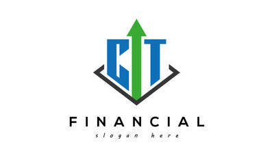 Letters CT Financial arrow  Accounting and  Marketing Logo