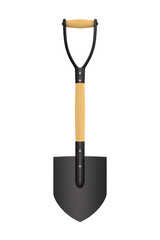 Shovel on white background. Garden tool. Isolated 3D iillustration