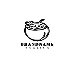 coconut logo icon cartoon design vector illustration