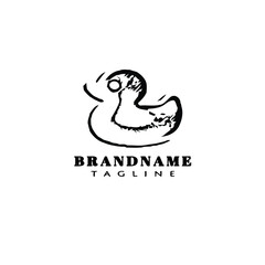 cute animal duck logo template icon vector illustration