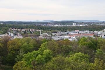 Fototapeta na wymiar The view of Stuttgart from Killesberg park