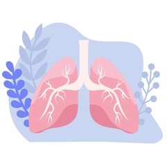 Lungs flat icons vector illustration