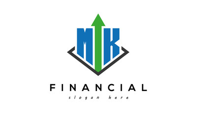 MK Letter Marketing Accounting and Financial Logo