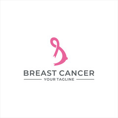  logo design breast cancer, Cancer October Awareness, ribbon, disease icon symbol vector.