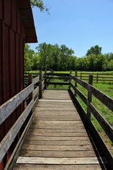 Obraz premium wooden bridge in the country down on the farm