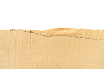 Recycled paper craft stick on a white background. Brown paper torn or ripped pieces of paper isolated on white background with clipping path.
