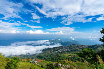 clouds over the mountains