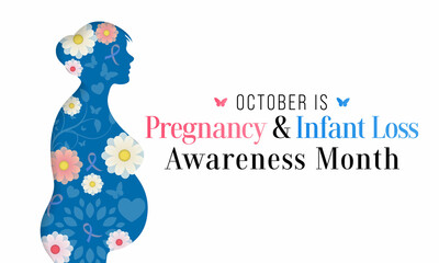 Pregnancy and infant loss awareness month (SIDS) is observed every year in October, to honor and remember those who have lost a child during pregnancy or in infancy. Vector illustration