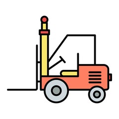 Vector Forklift Filled Outline Icon Design