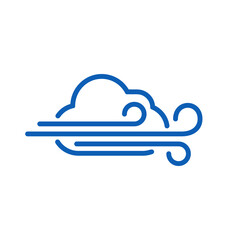 Windy weather icon. Clipart image isolated on white background