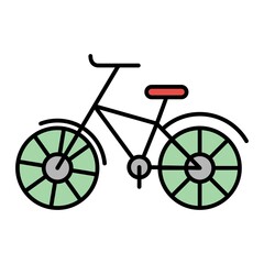 Vector Bicycle Filled Outline Icon Design