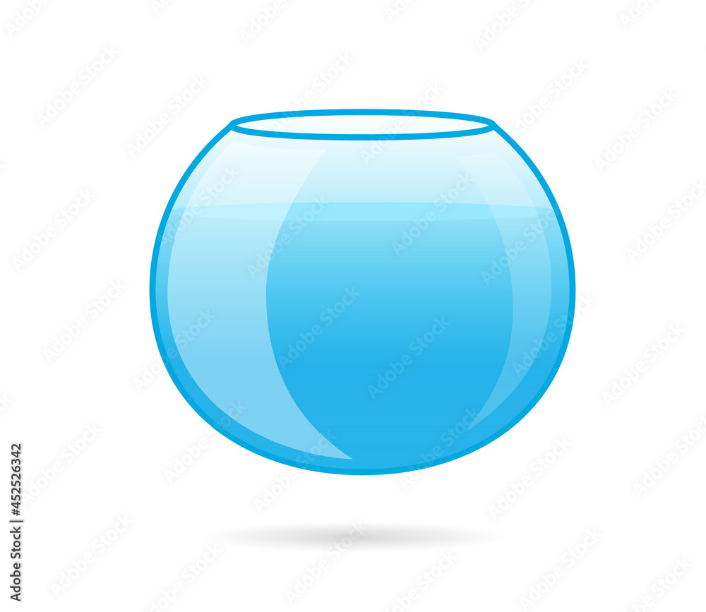 Wall mural empty fishbowl icon. clipart image isolated on white background