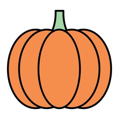 Vector Pumpkin Filled Outline Icon Design