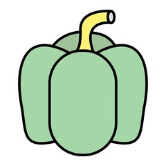 Vector Capsicum Filled Outline Icon Design